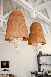 modern rattan hanging lamp for minimalist interiors
