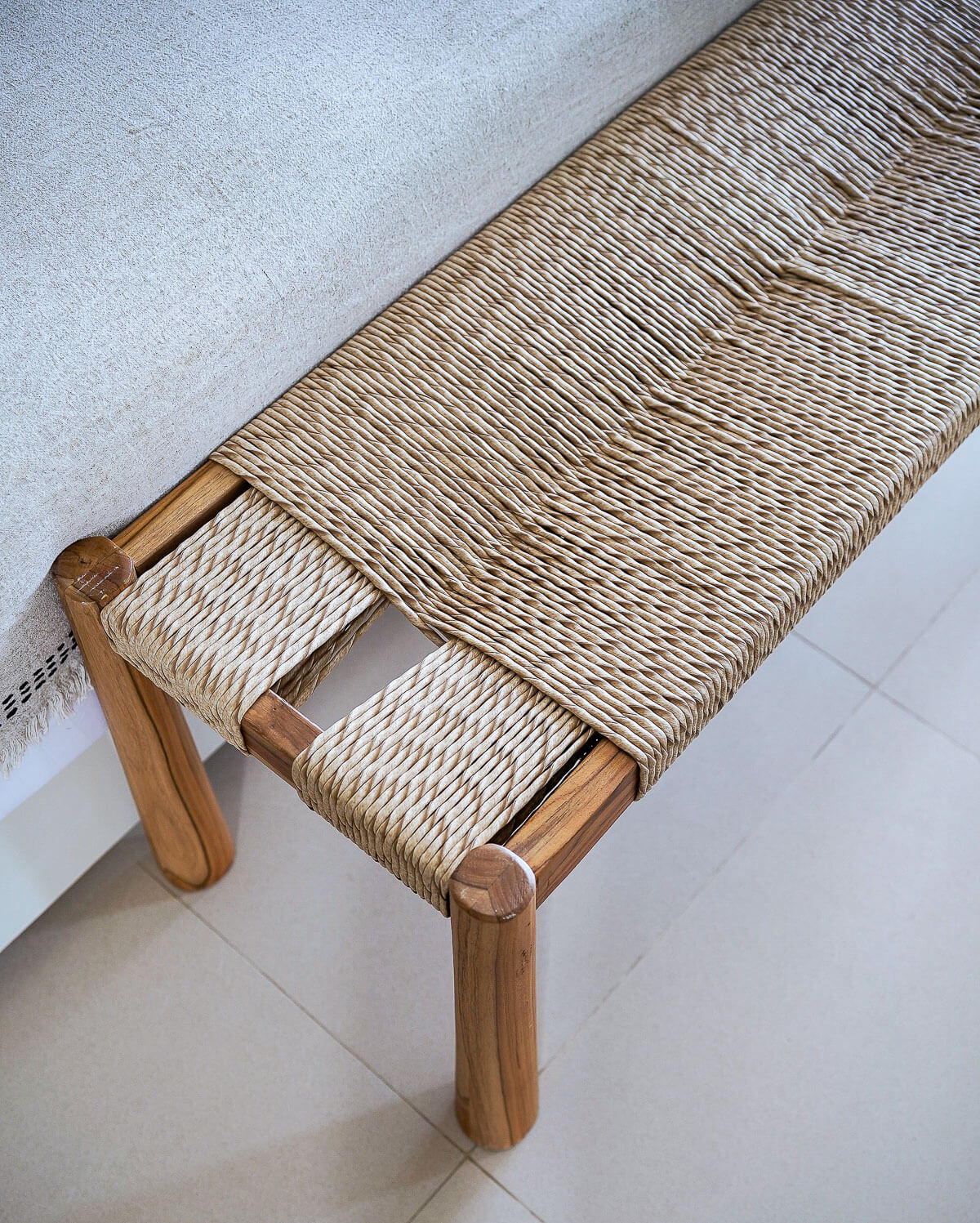 synthetic rope garden bench for outdoor spaces
