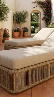 modern rope sunbed designed for outdoor relaxation
