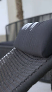 weather resistant rope lounge with waterproof pillow for patio furniture
