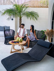 outdoor rope furniture sunbed chair with UV resistant weaving
