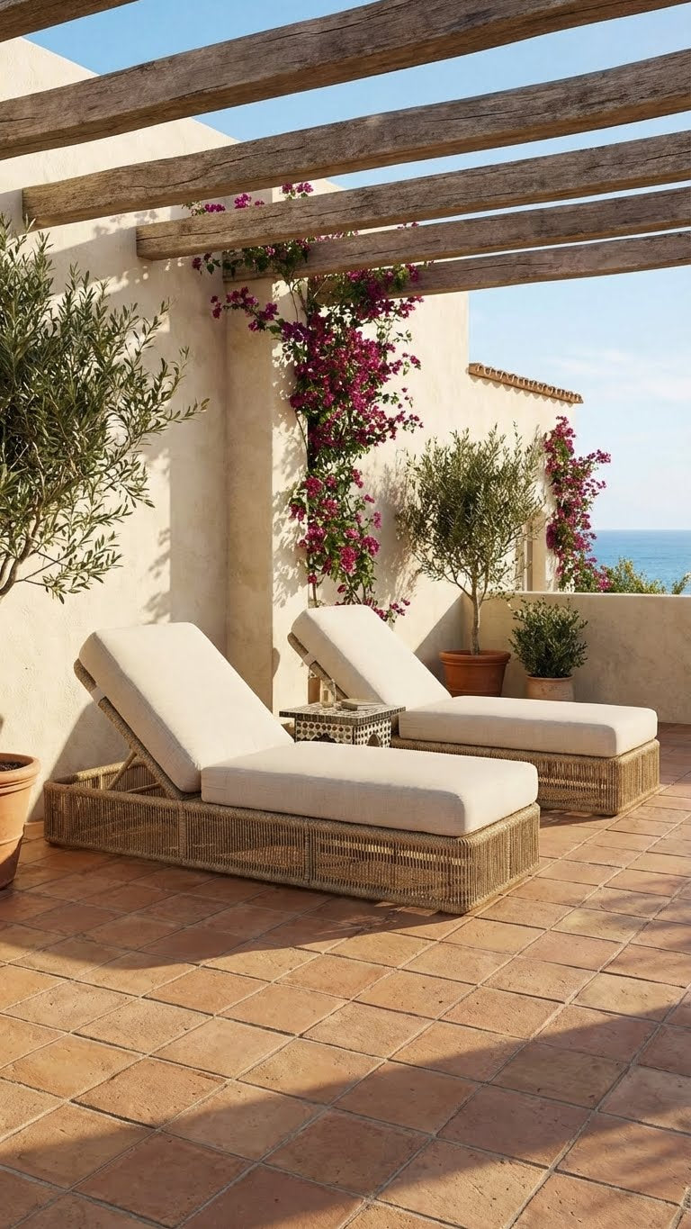 synthetic rope garden sunbed for outdoor spaces
