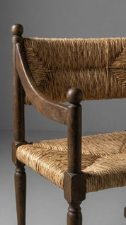 Wooden chair with wicker seat and backrest 