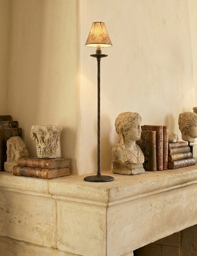 black iron table lamp with elegant minimalist design
