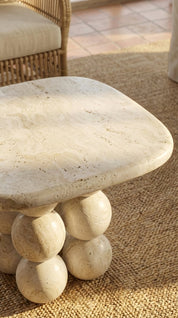 contemporary marble dining table with organic stone design
