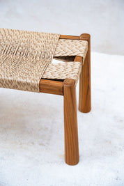 Wooden chair with woven seat 