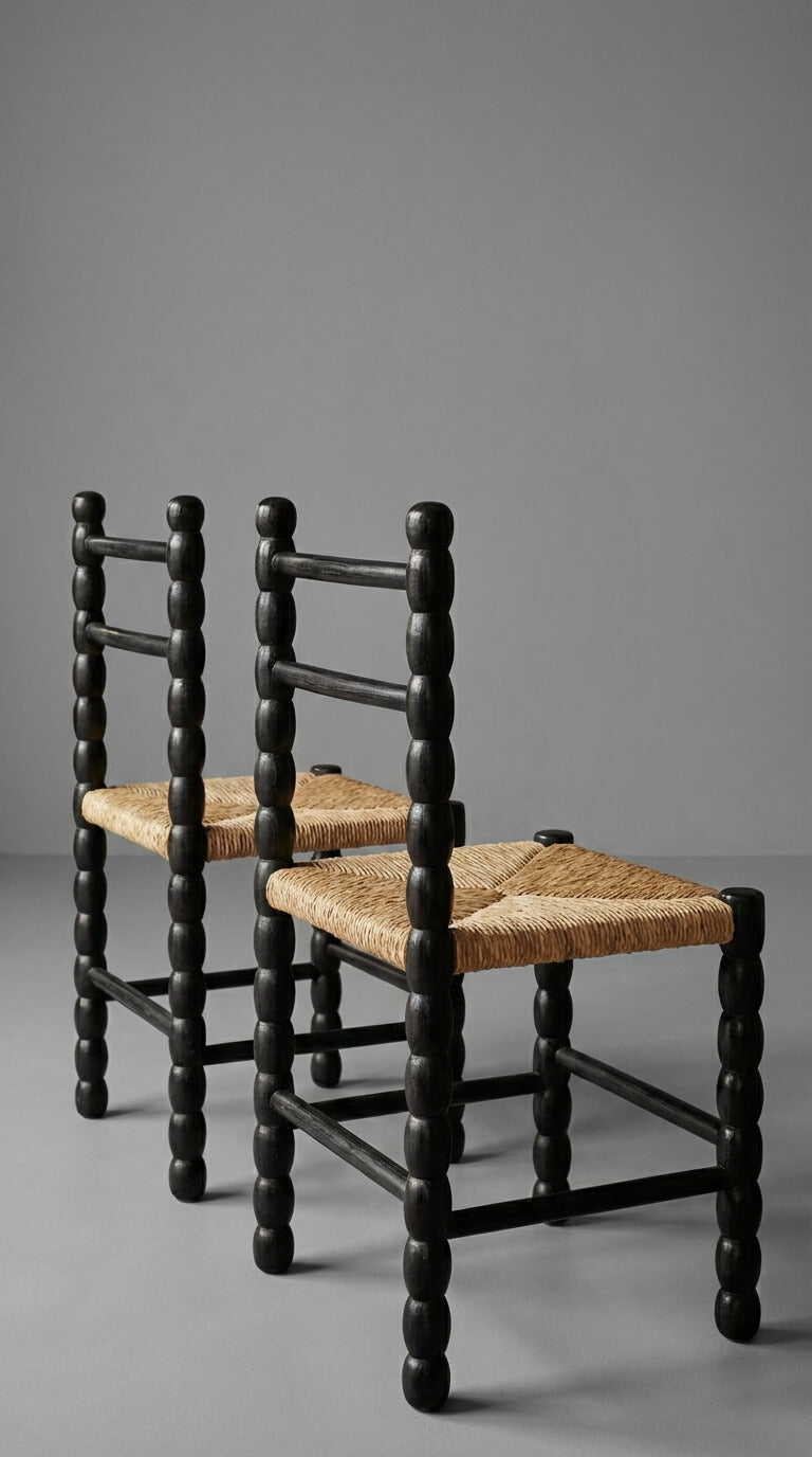 Natural teak wood accent chair in neutral decor