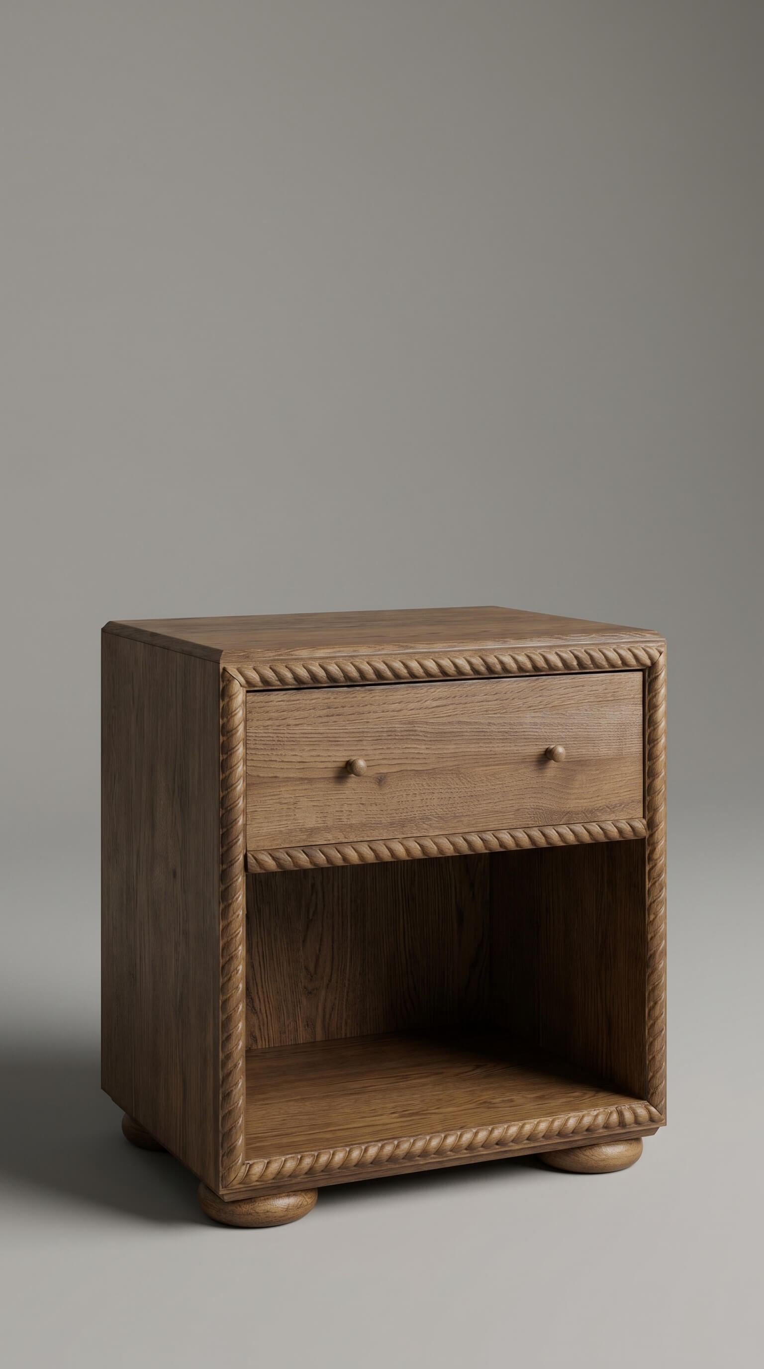 Wooden nightstand with a single drawer 