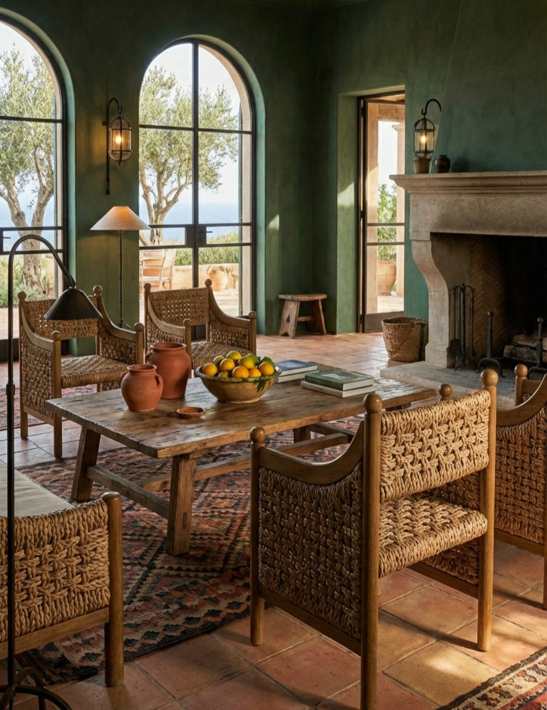 Back detail of solid teak wood chair
