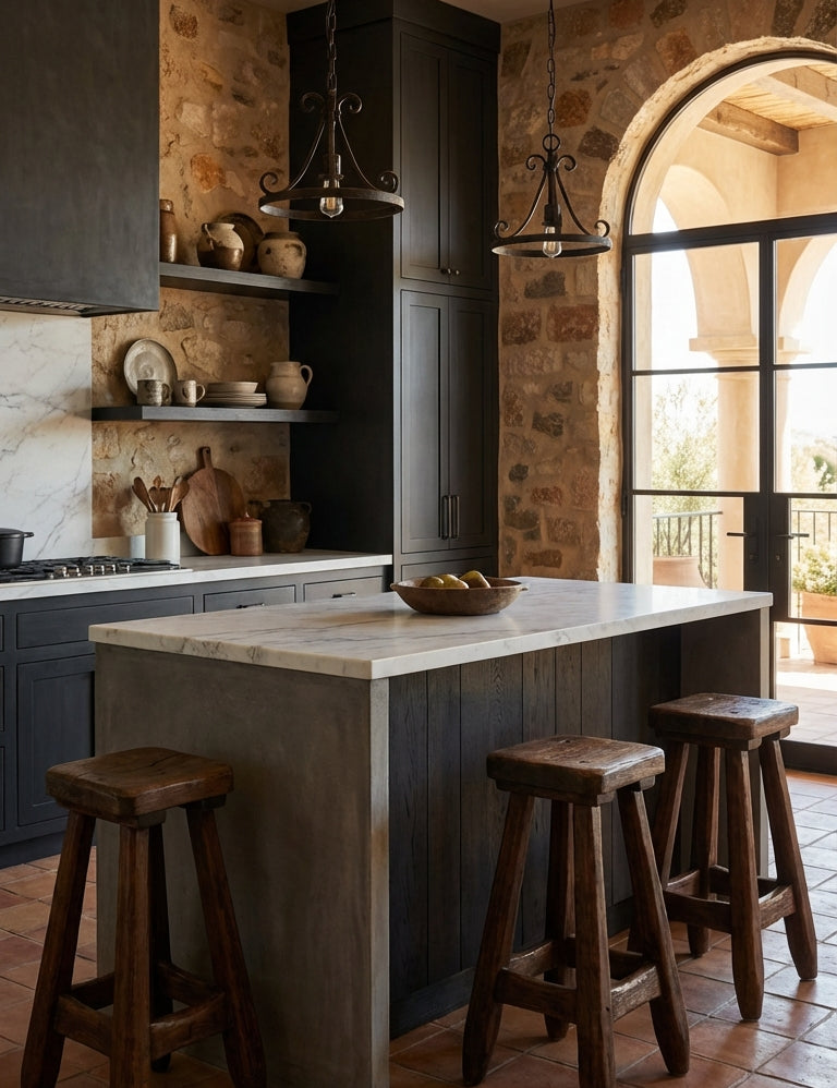 Handcrafted teak wood chair with natural character
