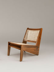 Wooden chair with woven backrest is stylish ad modern