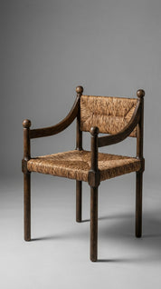 Wood accent chair in contemporary home
