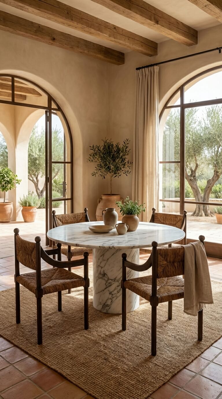 Teak wood chair in luxury interior
