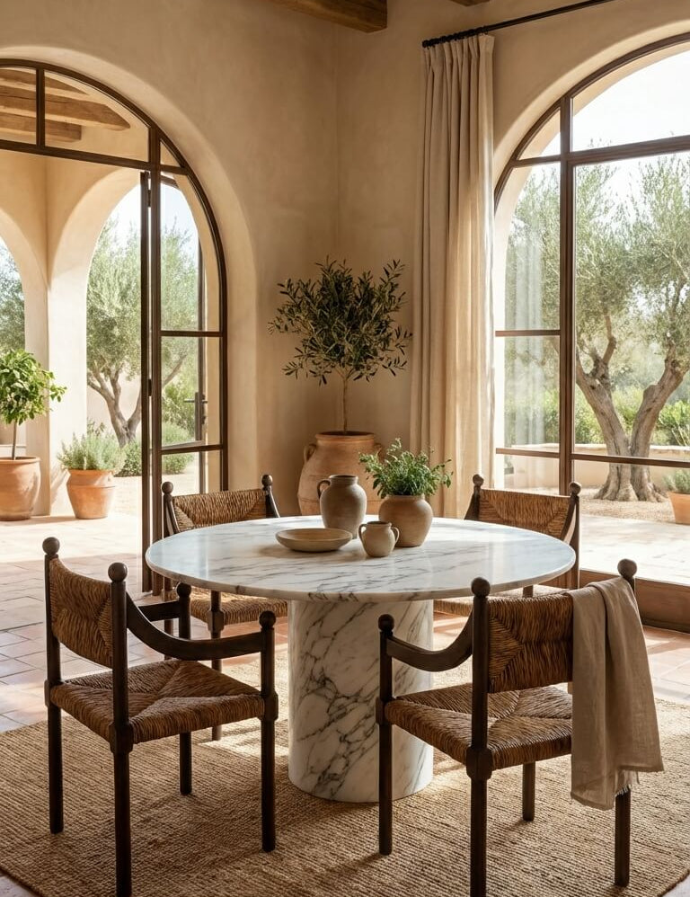 Teak wood chair in luxury interior
