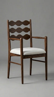 Organic teak wood armchair with smooth texture
