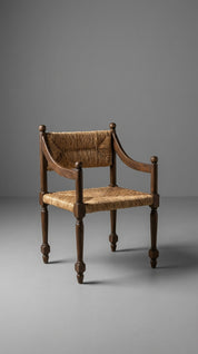 Teak wood dining chair in contemporary setting
