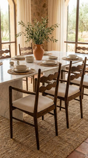 Organic teak wood chair with natural finish
