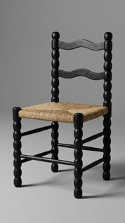 Organic teak wood chair with natural black finish