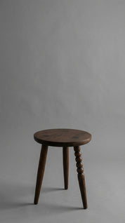 Solid teak wood stool chair with natural texture