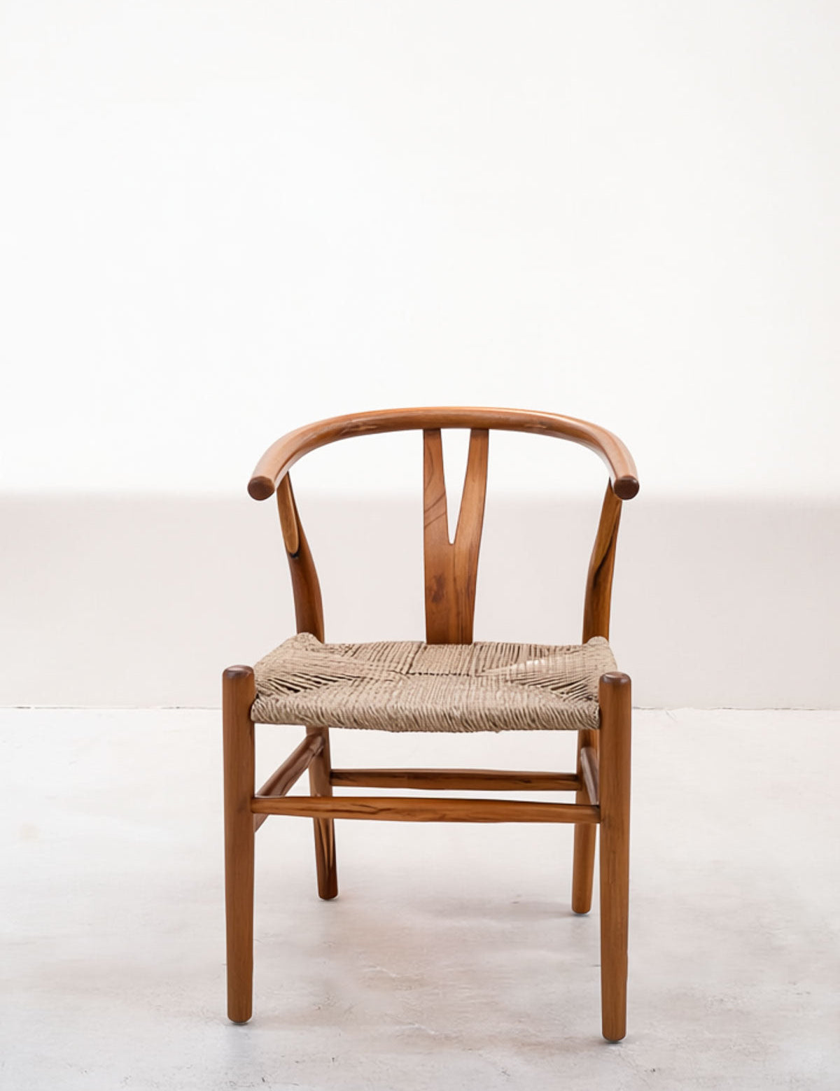 Modern teak wood accent chair with minimalist design
