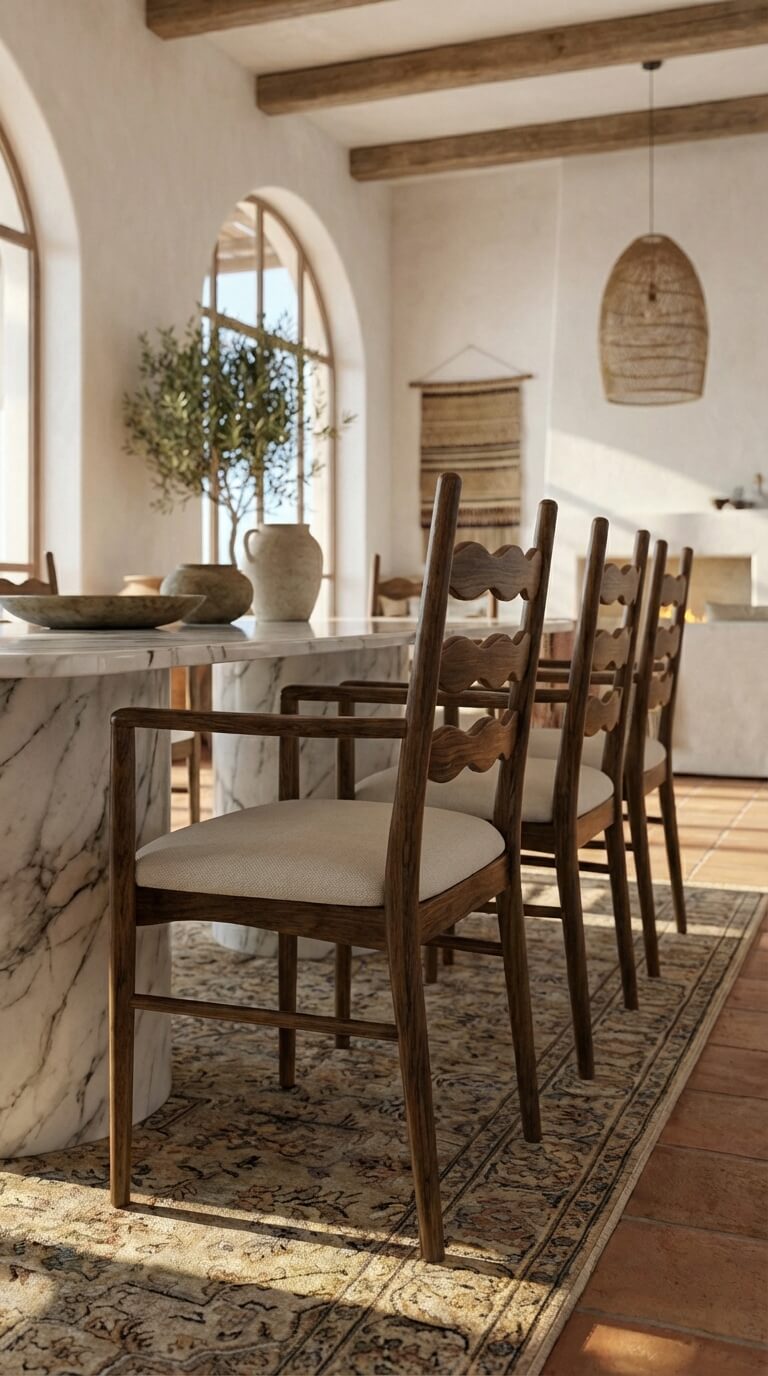 Teak wood lounge chair in minimalist home decor
