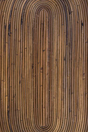 Tegal Oval Rattan Table in rich brown finish, handwoven from durable natural rattan for indoor or outdoor use