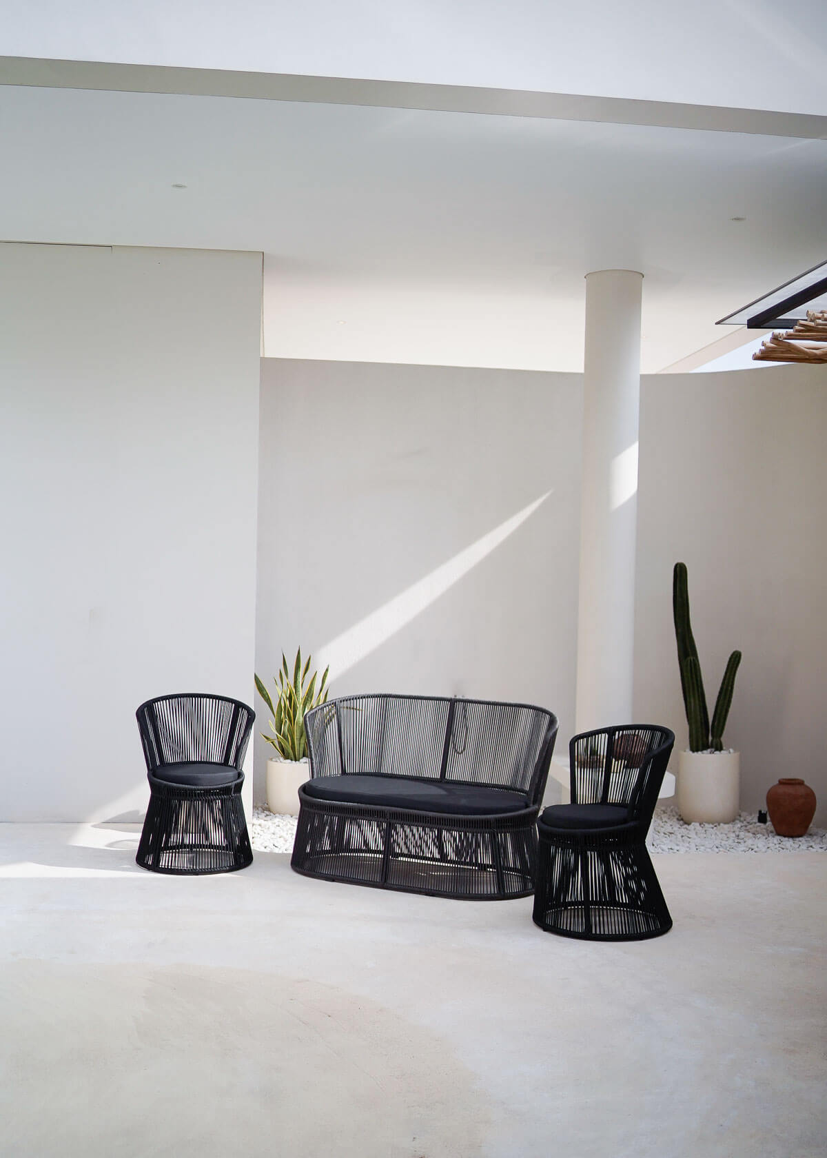 
modern rope outdoor two seats sofa with weather resistant UV protected