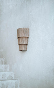 woven seagrass lamp for Scandinavian interior style
