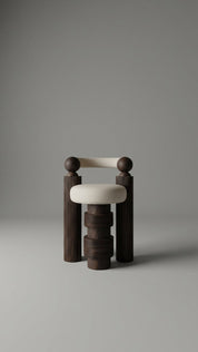 Teak wood accent chair detail of wood grain