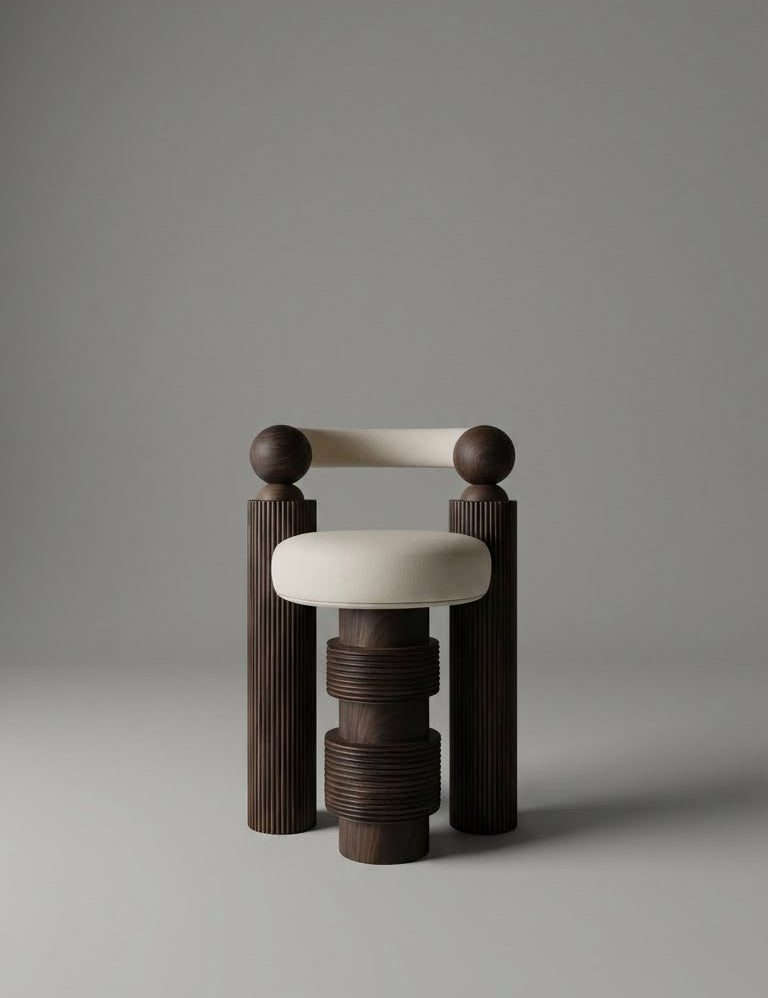 Teak wood accent chair detail of wood grain