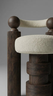 Teak wood lounge chair with organic curves
